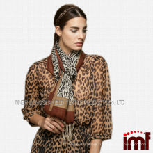 Châle de laine d&#39;impression de léopard de châle de laine de dame de la mode 2015